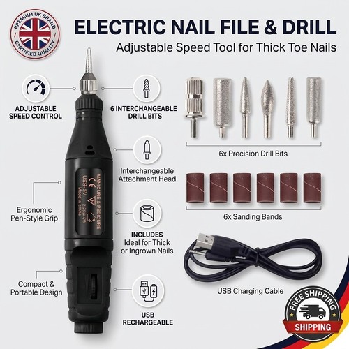 Electric nail file for thick - electric,